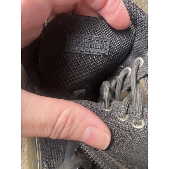 Dr. Martens Boots Kids Size 1 Doc Combs J Combat Lace Up Canvas Zip Black Youth - Picture 8 of 12